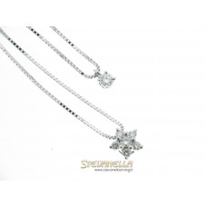 Salvini collana pendenti in oro bianco e diamanti ct.0,42 Ref. 80610526